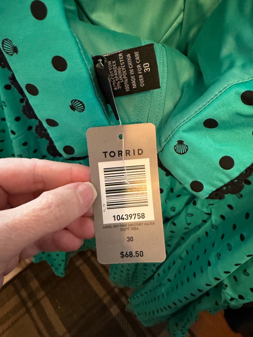 torrid Teal Dress with Black Polka Dots - Picture 4 of 4